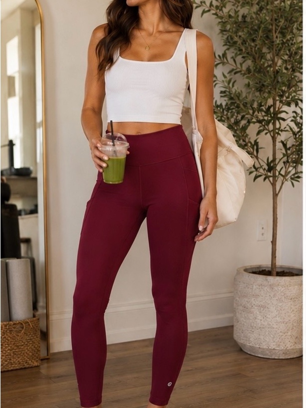 lululemon athletica High-Rise Burgundy Pocket Leggings